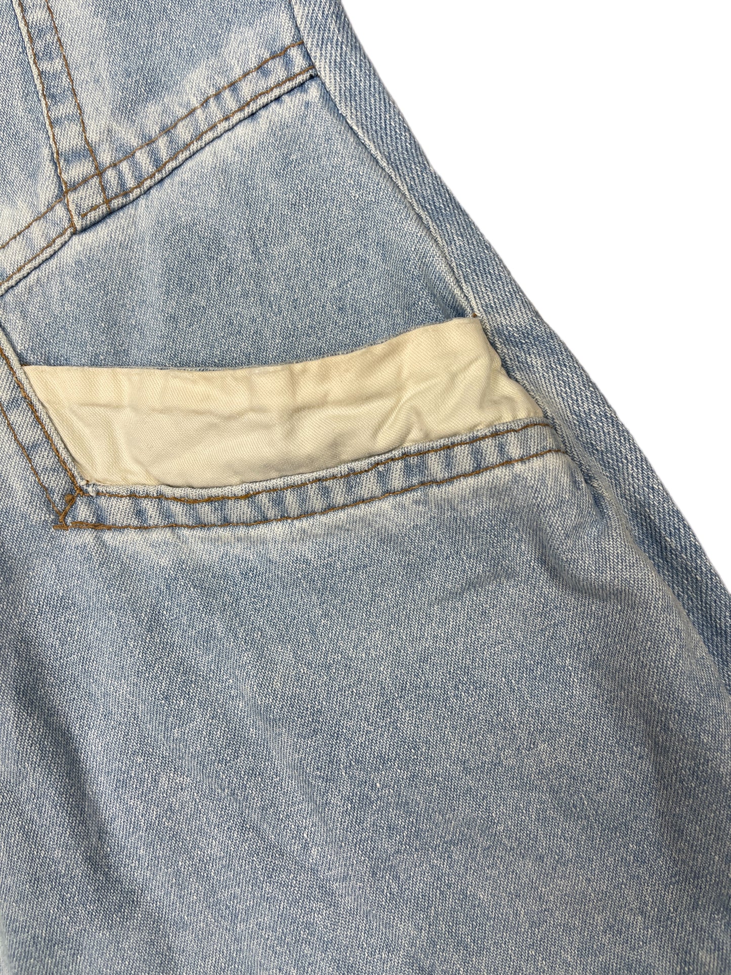 Y2k Bustin Stock Denim Short Sleeve Dress Blue - XL