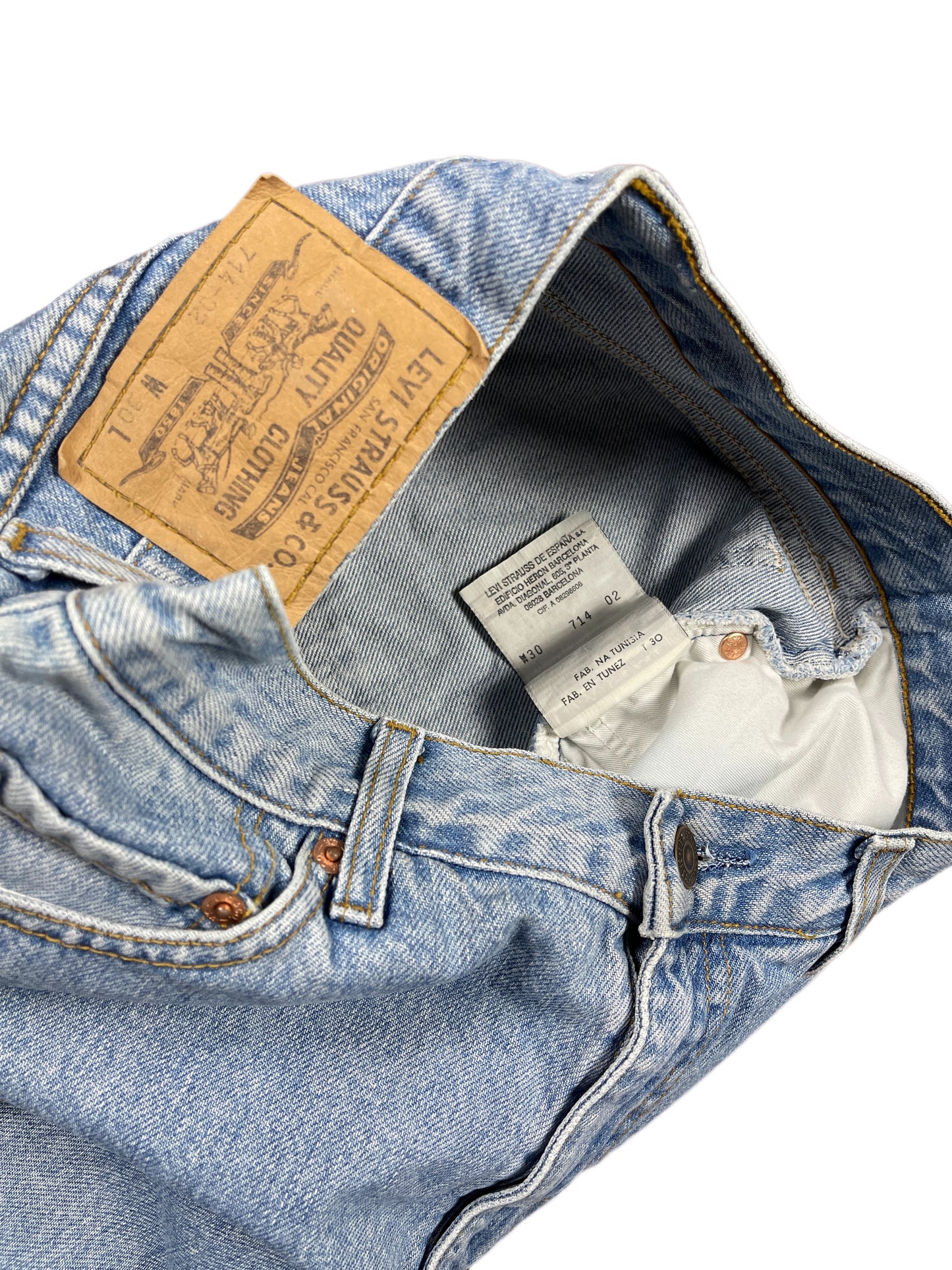 Vintage Levi's Orange Tab High Waist Denim Skirt Blue - L