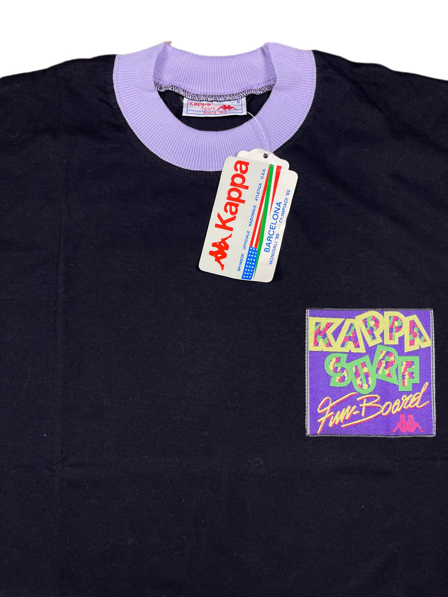 Vintage Kappa Olympia 1992 Barcelona T-Shirt Kappa Surf Black Purple - S