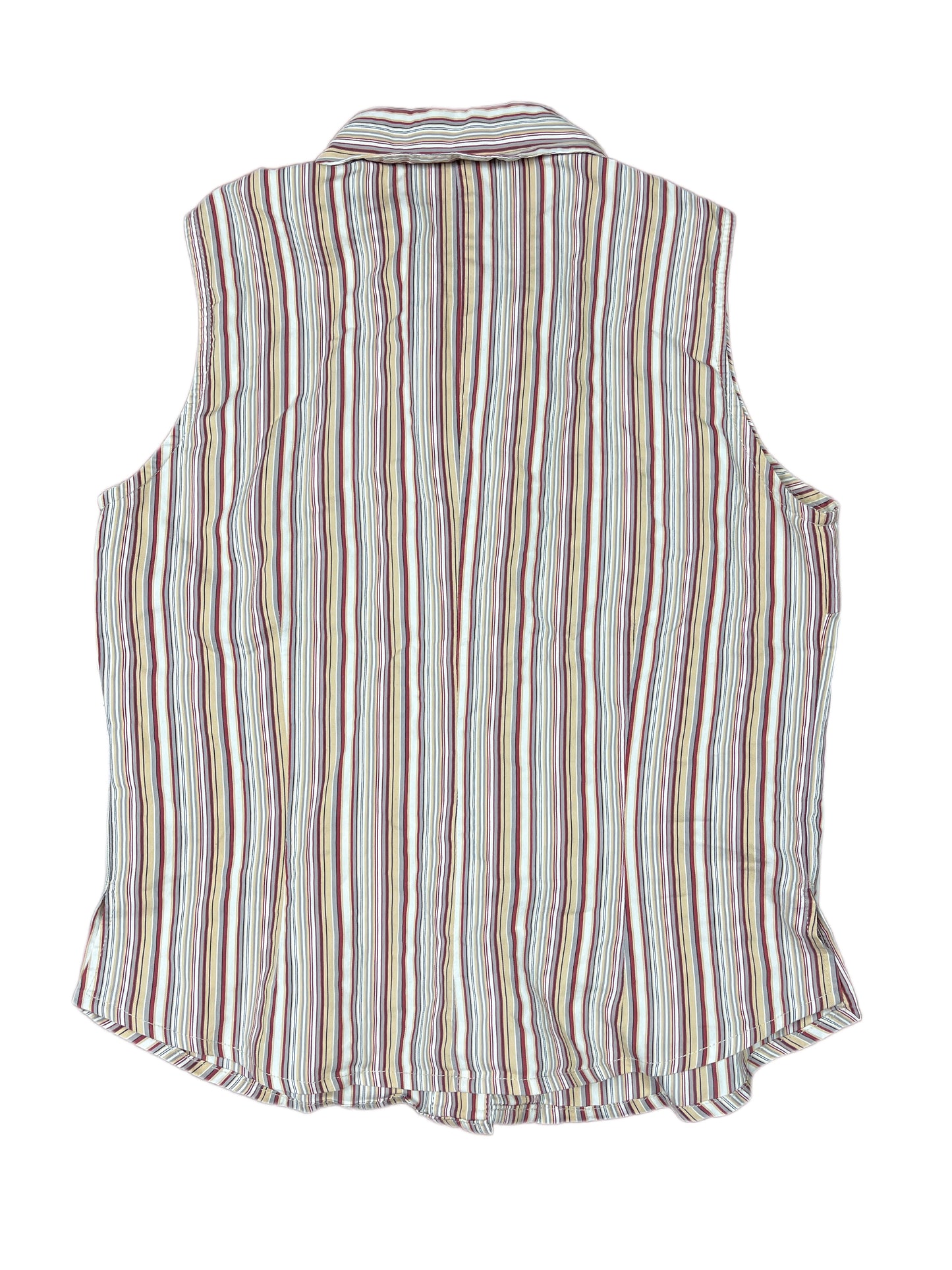 Y2k Lanidor Sleeveless Top Striped Beige Red - L