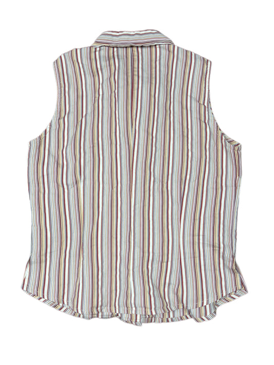 Y2k Lanidor Sleeveless Top Striped Beige Red - L