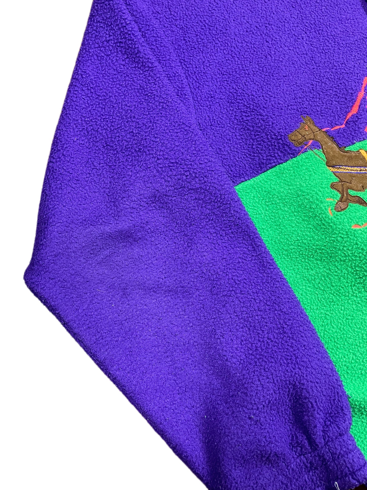 Vintage Fila Fleece Polar Sweatshirt Purple Green - XS