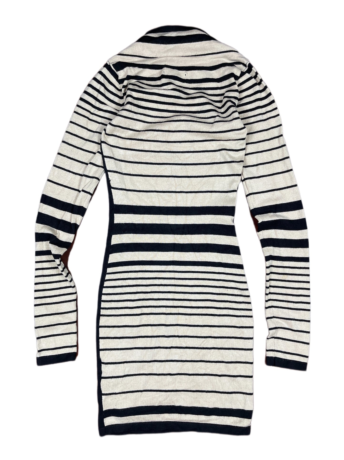 Lipsy London Longsleeve Dress Striped Black Cream - XS