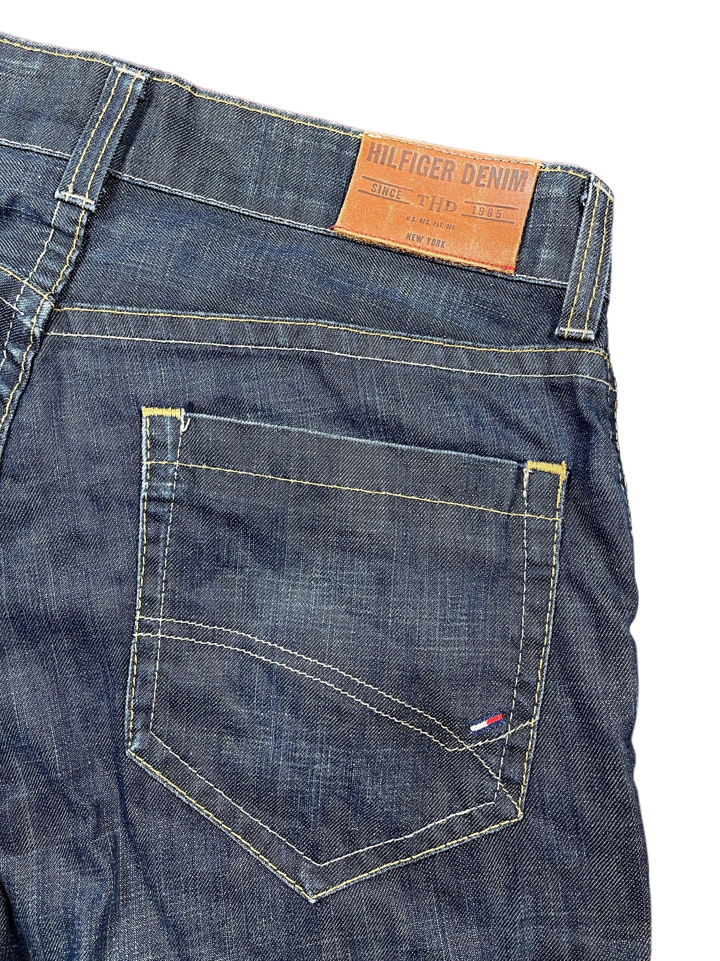 Y2k Tommy Hilfiger Low Waist Straight Cut Denim Pants Blue - M