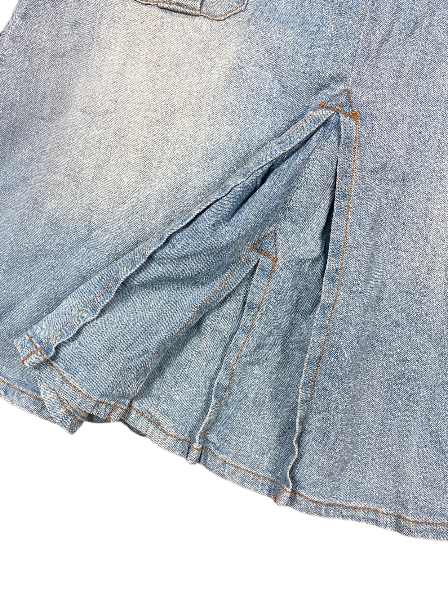 Y2k New Sahs Denim Skirt Light Blue - XXL