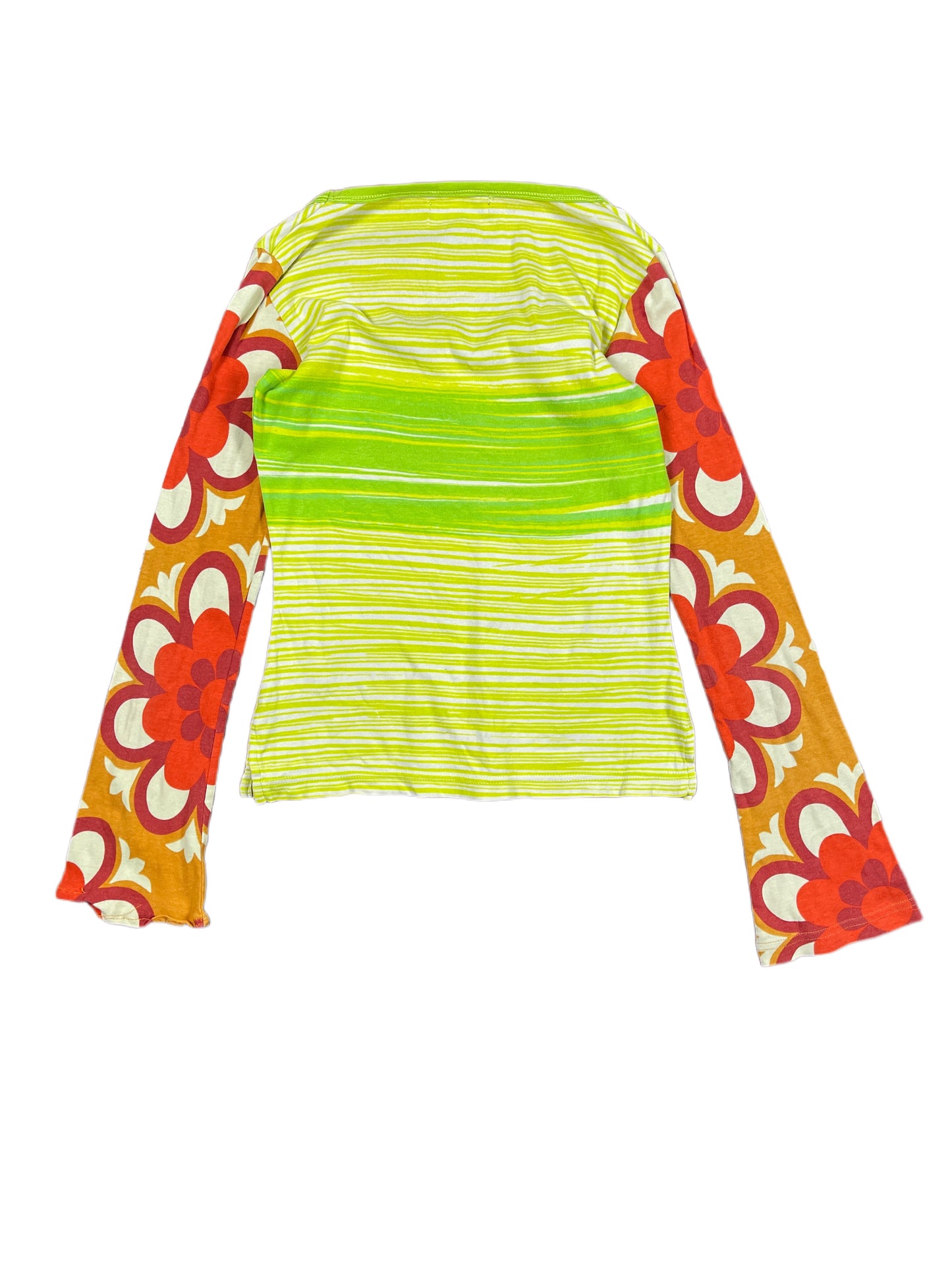 Y2k Custo Barcelona Long Sleeve Top Green Multicolor - S