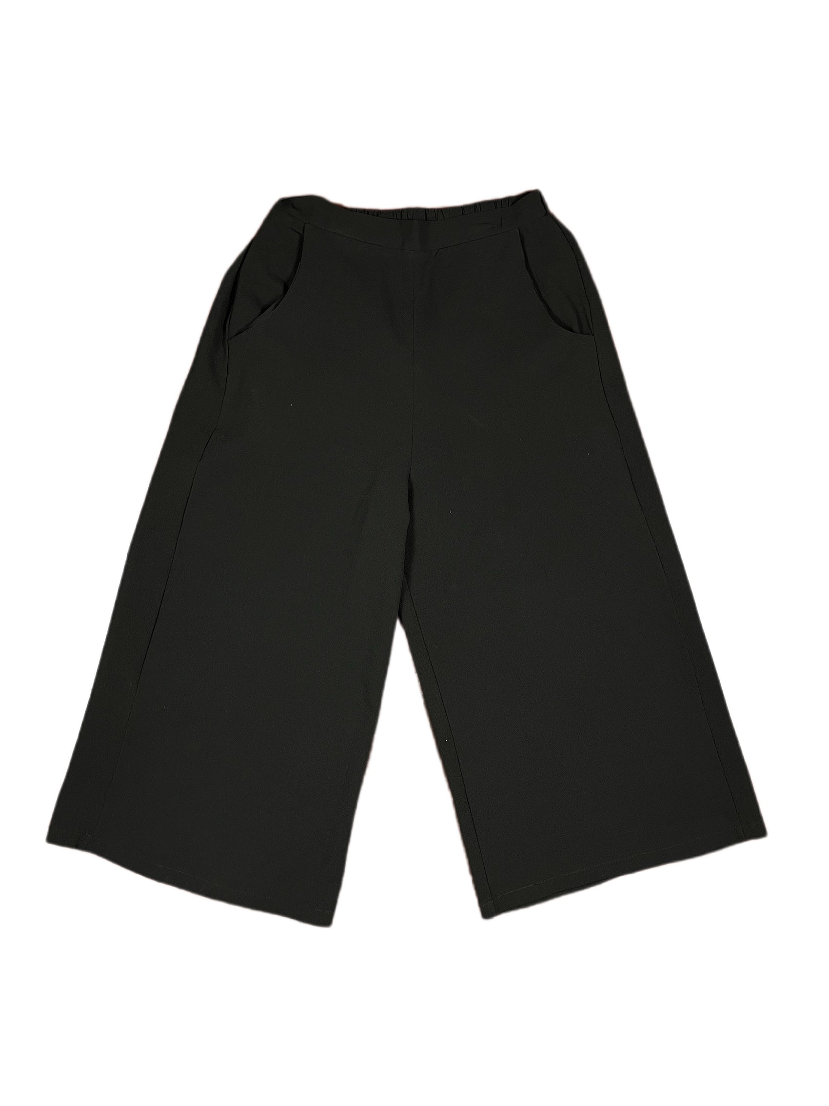 Y2k Quiz Wide Capri Pants Black - S