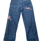 Y2k Karl Kani Baggy Bootcut Pants Blue - XXL