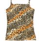 Y2k Leo Print Sleeveless Top Brown - S