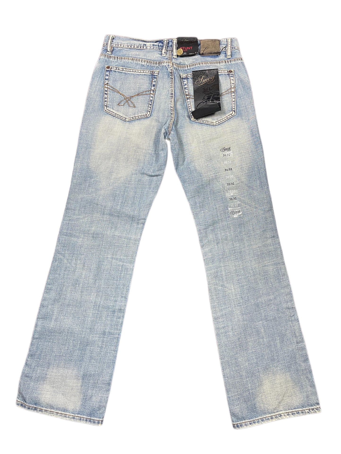 Y2k Smog Bootcut Denim Pants Blue - S/M
