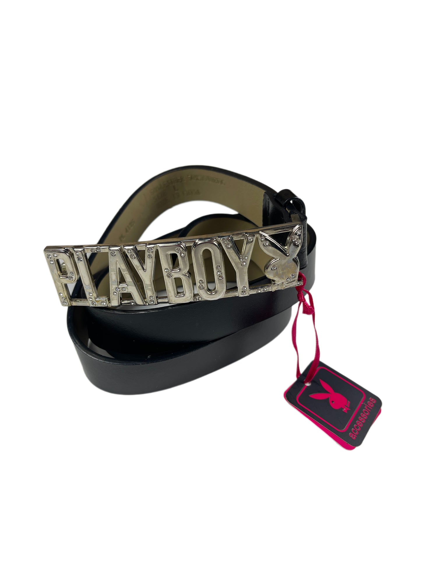 Y2k Playboy Plug Belt Black 2004
