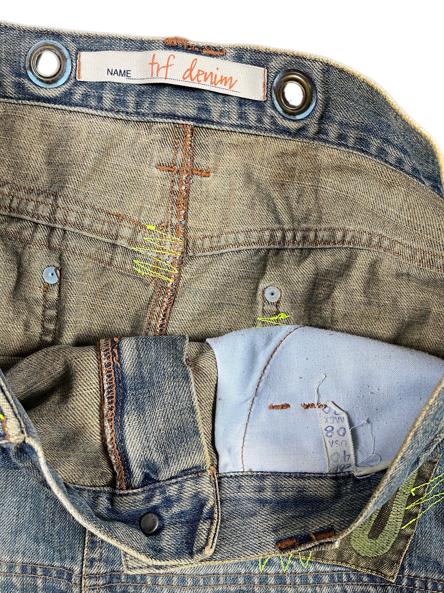 Y2k Trf Denim Mini Skirt Blue - L