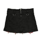 Y2k Silver Low Waist Mini Skirt Black Red - M