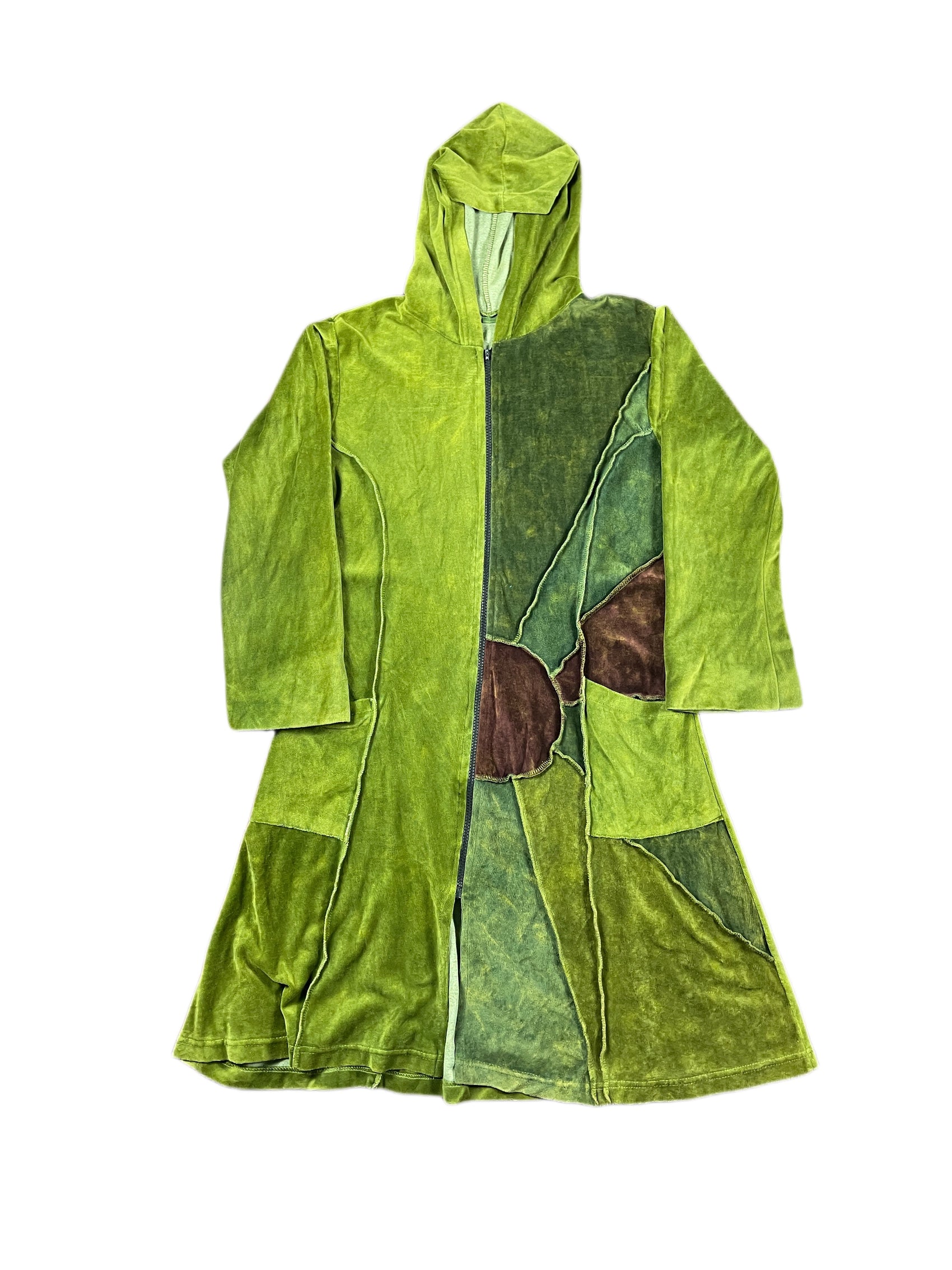 Vintage Long Sleeve Dress Hoodie Jacket Green - L/XL