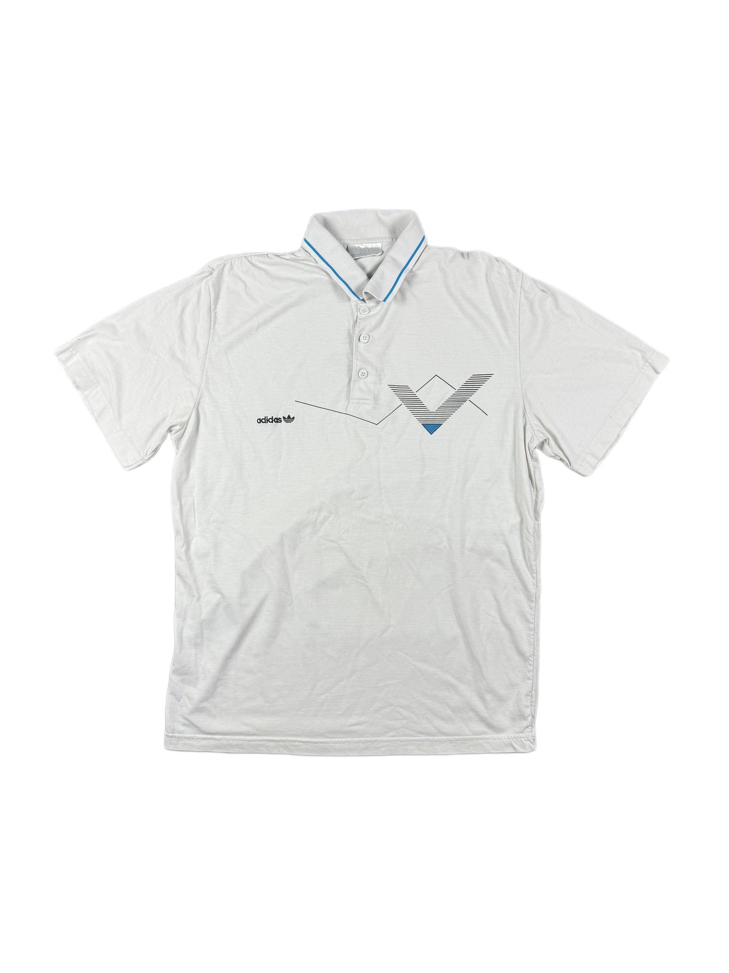 Vintage 90s Adidas Tennis Polo Shirt White - L