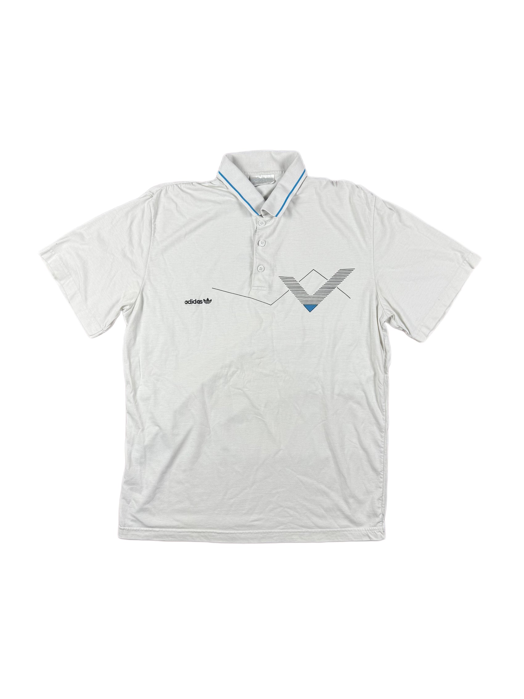 Vintage 90s Adidas Tennis Polo Shirt White - L