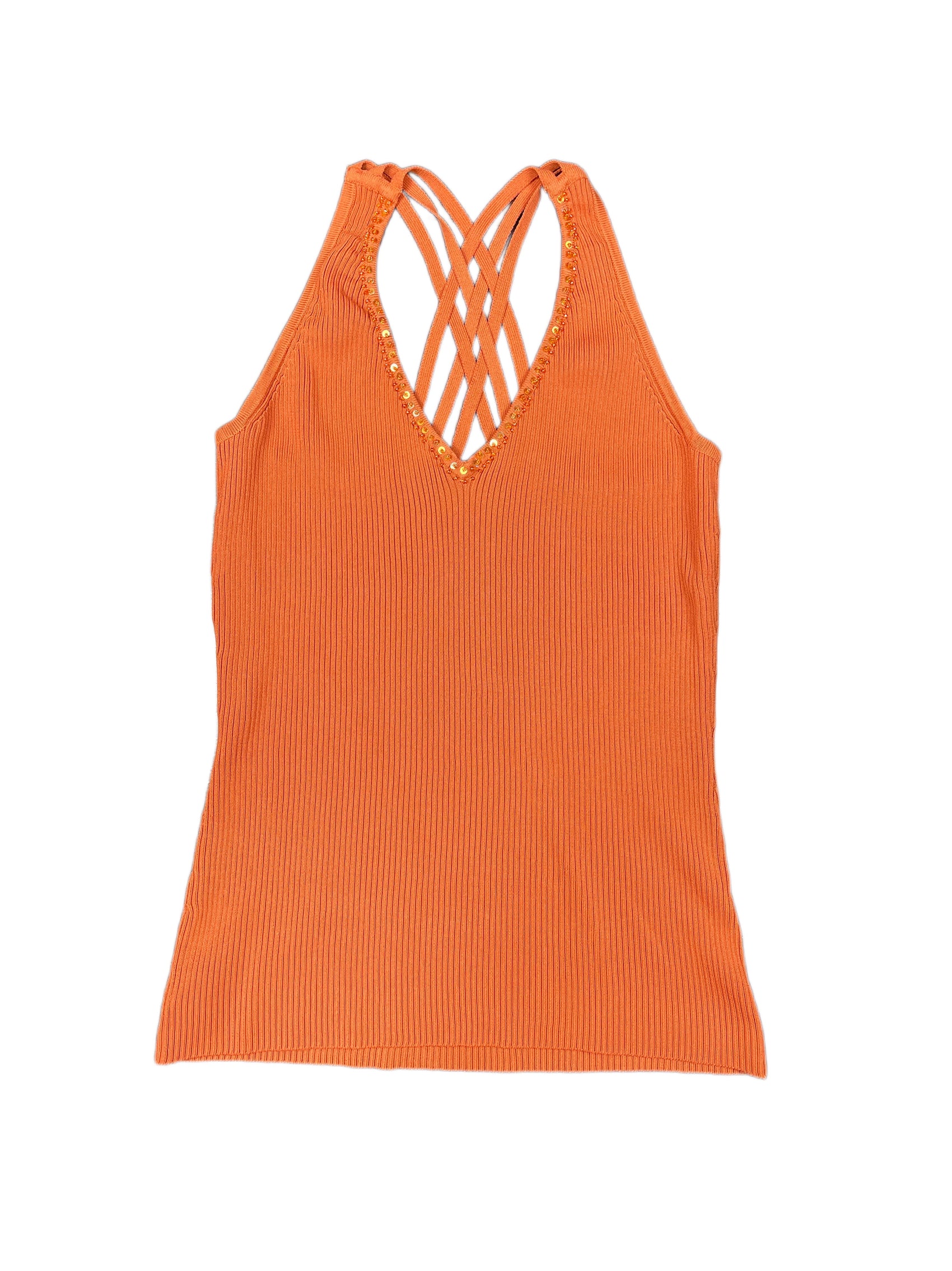 Y2k O.P.L Sleeveless Top Orange - L/XL