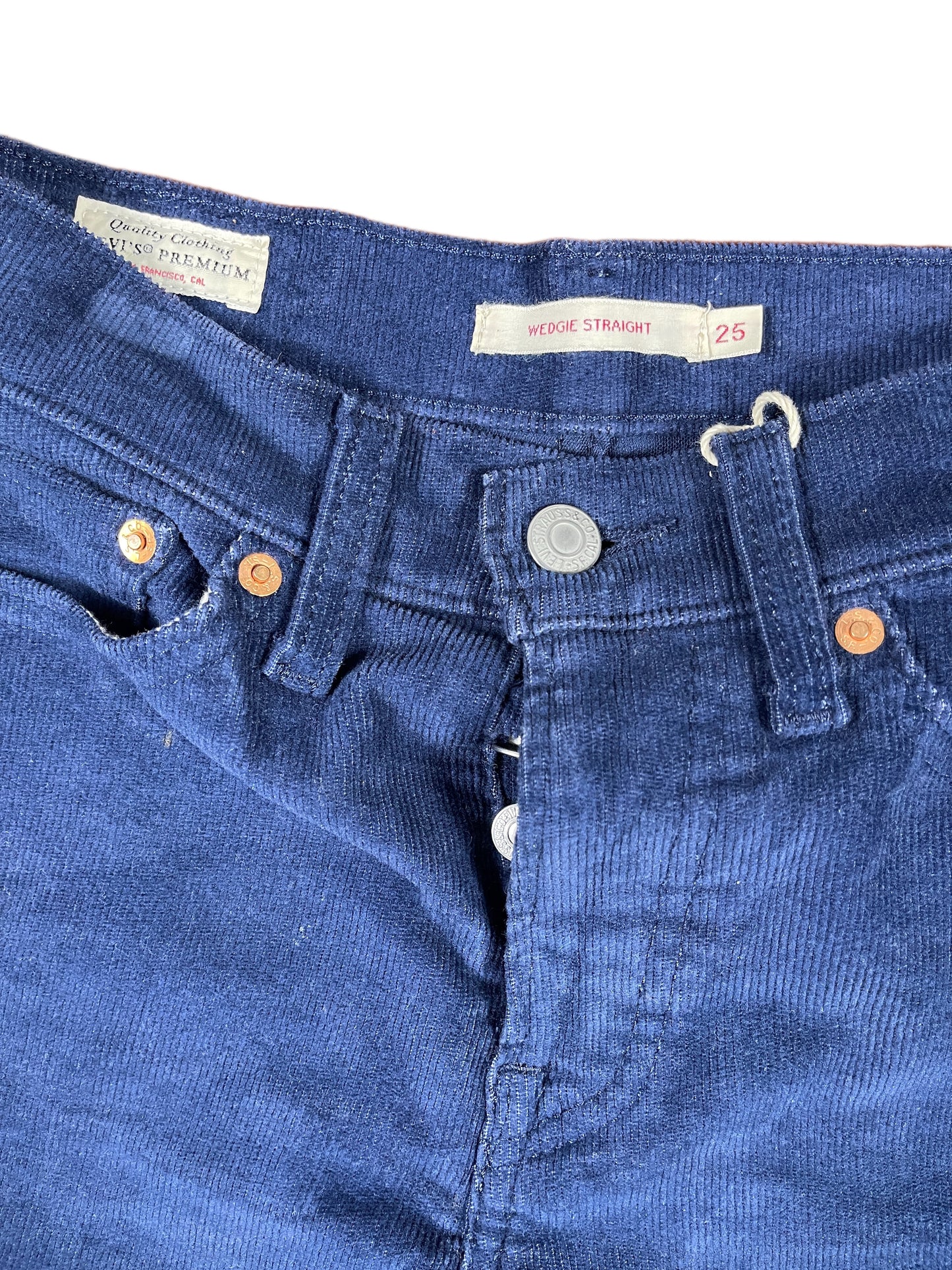 Levi's Corduroy Knee-Length Pants Blue - XS