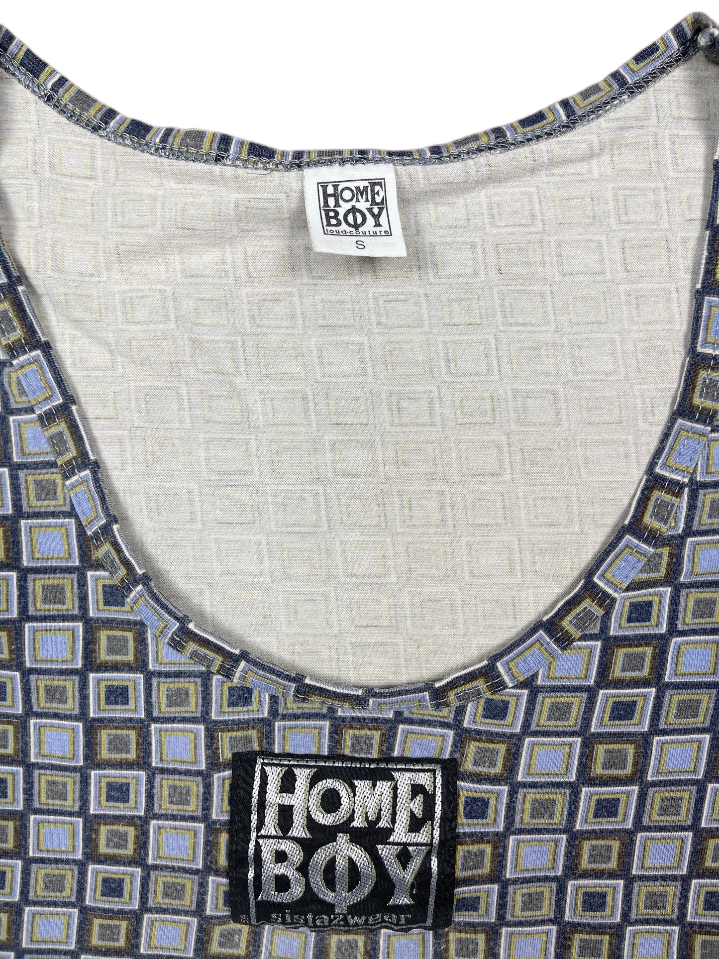 Home Boy Crop Top Geometric Pattern - S