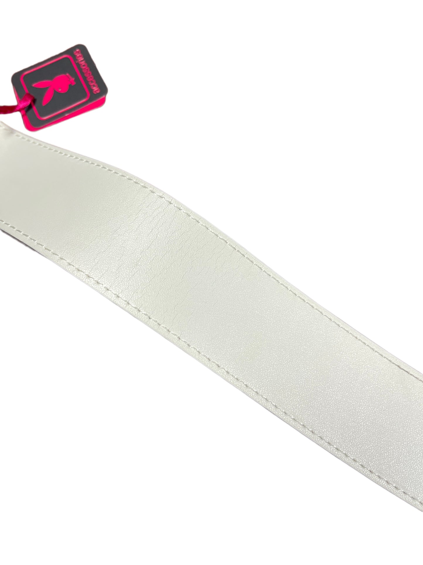 Y2k Playboy Leather Belt White 2004