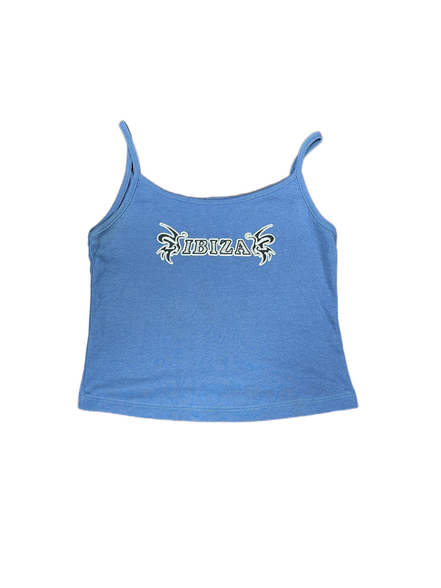 Y2k Ibiza Sleeveless Top Blue - S