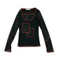 Y2k Cache Cache See Through Long Sleeve Black Red Details - XS