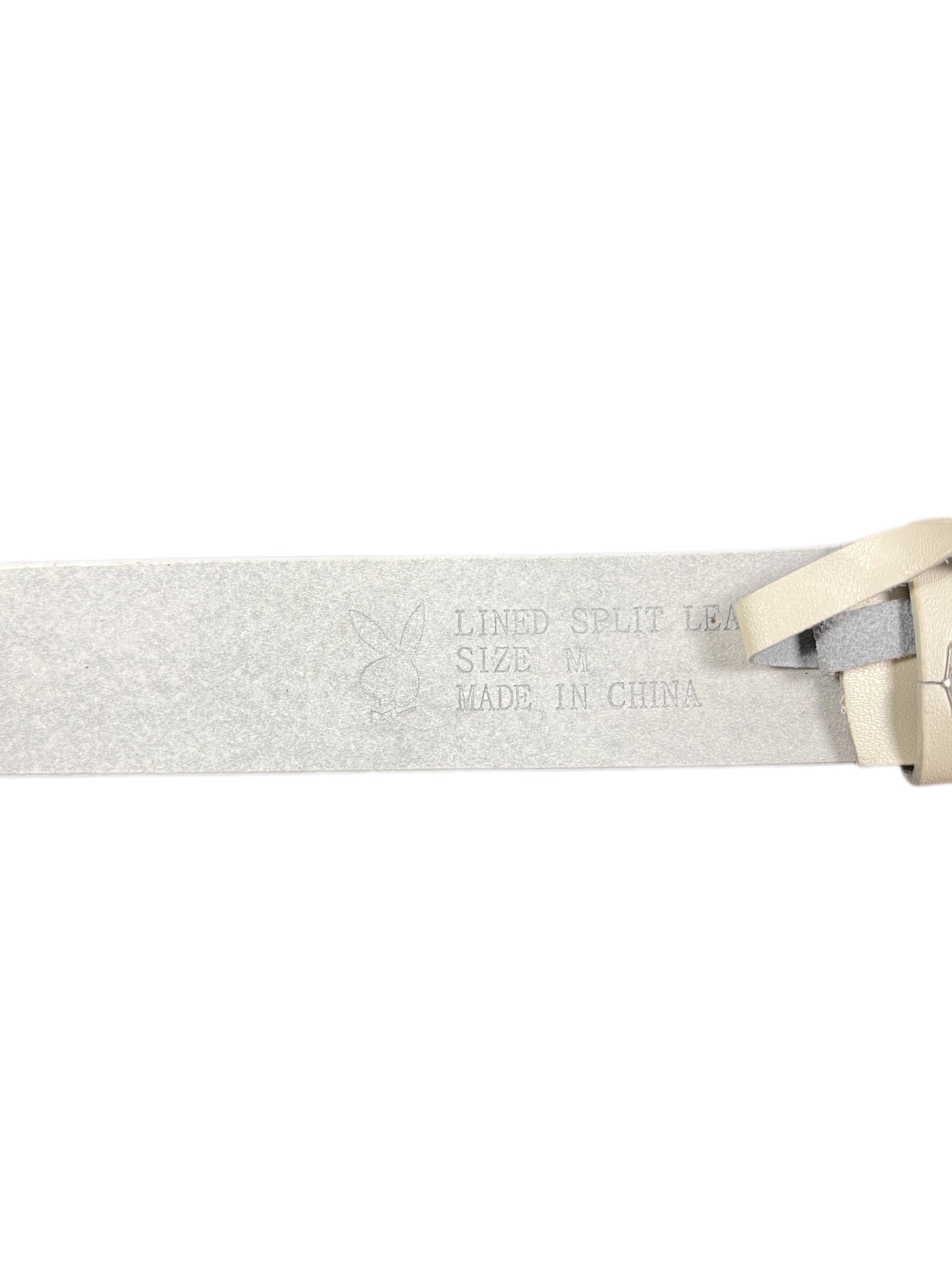 Y2k Playboy Leather Belt White 2004