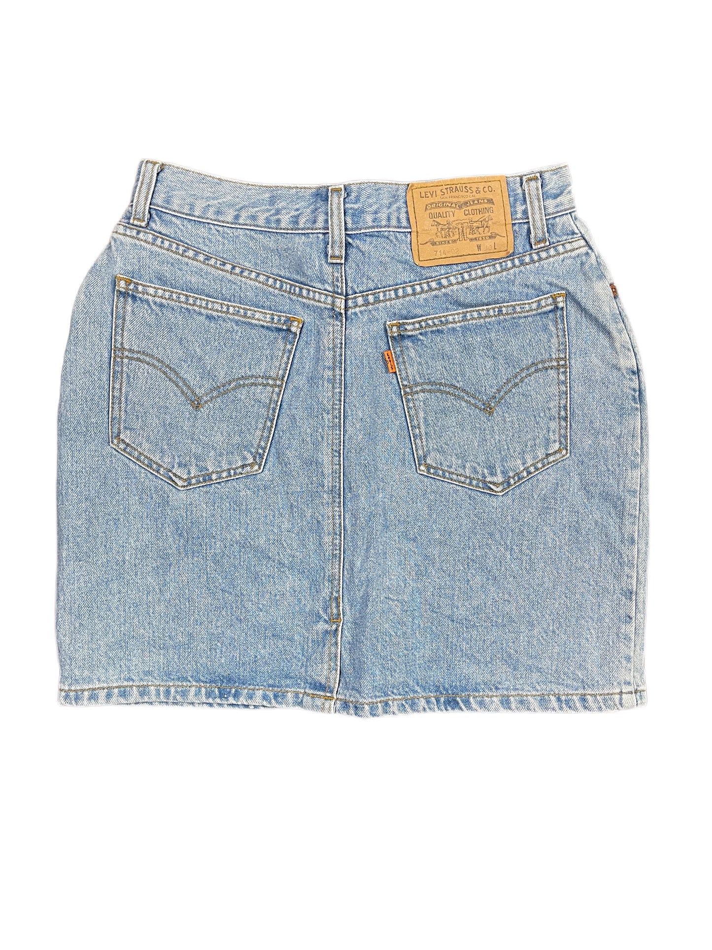 Vintage Levi's Orange Tab High Waist Denim Skirt Blue - L