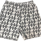 Vintage Beach Shorts Black & White Cotton XS