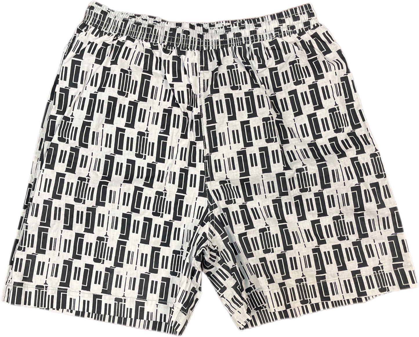 Vintage Beach Shorts Black & White Cotton XS