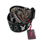 Y2k Playboy Bunny Pattern Plug Belt Black 2004