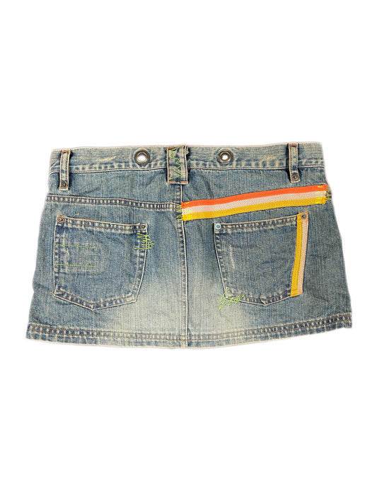 Y2k Trf Denim Mini Skirt Blue - L