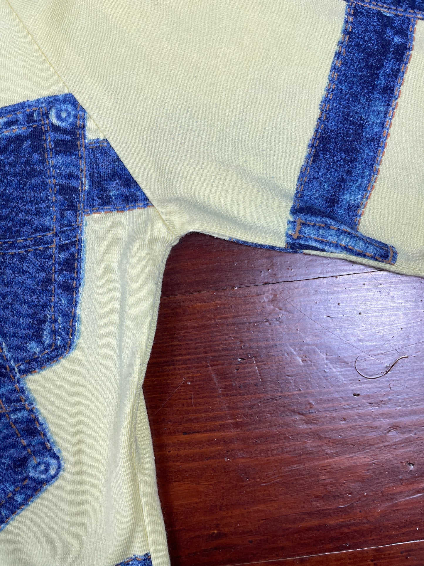 Y2k Long Sleeve Top Yellow Blue - XS/S