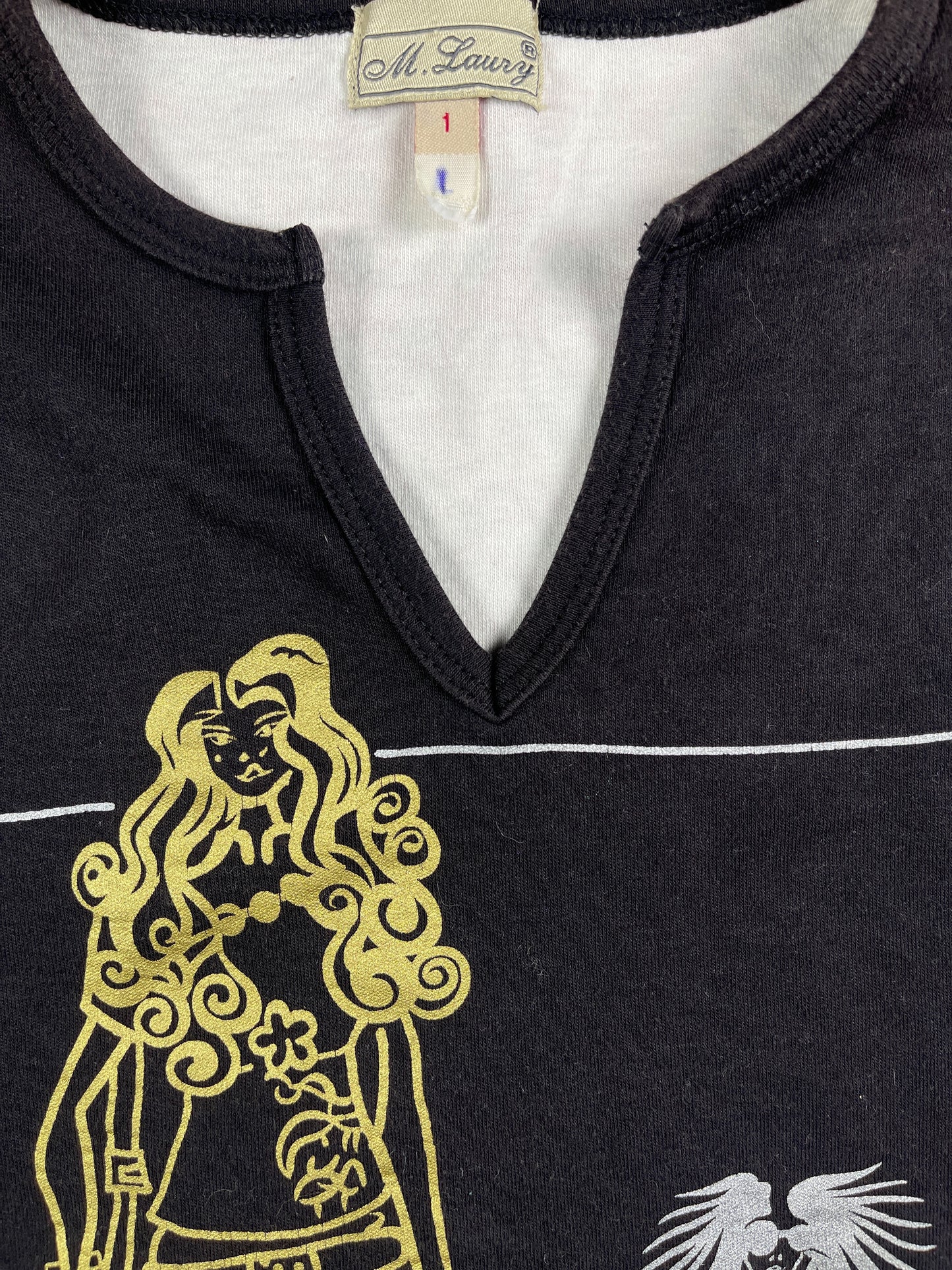 Y2k M. Laury Short Sleeve Top Black - S