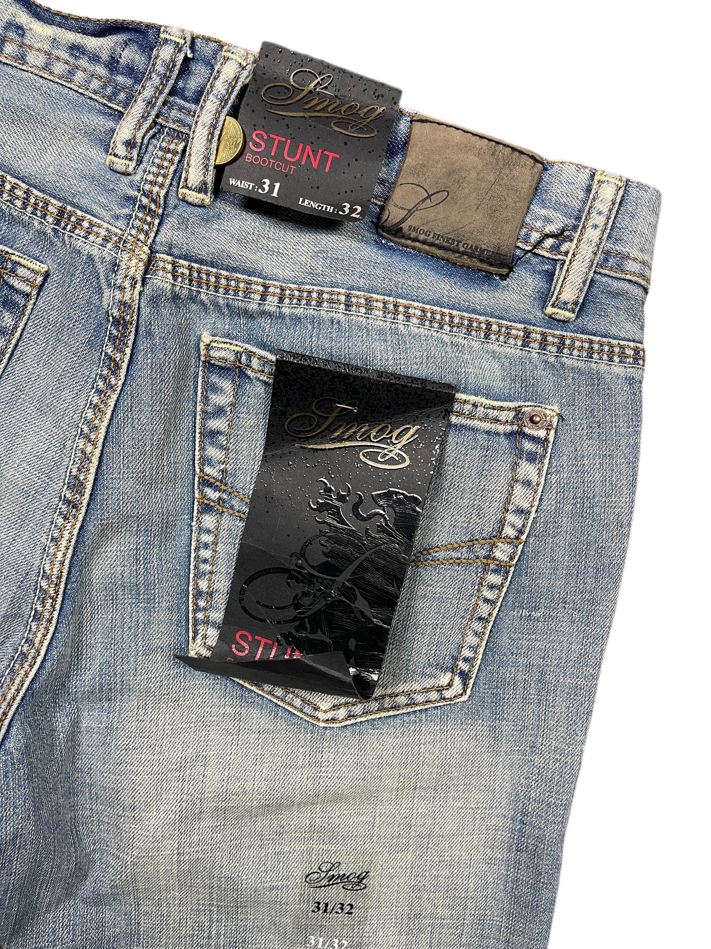 Y2k Smog Bootcut Denim Pants Blue - S/M