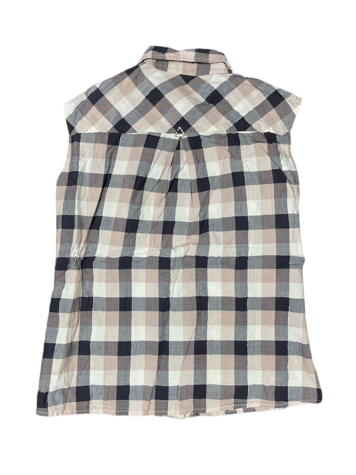 Guess Sleeveless Top Checkered Beige Black - S