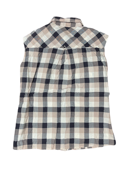 Guess Sleeveless Top Checkered Beige Black - S