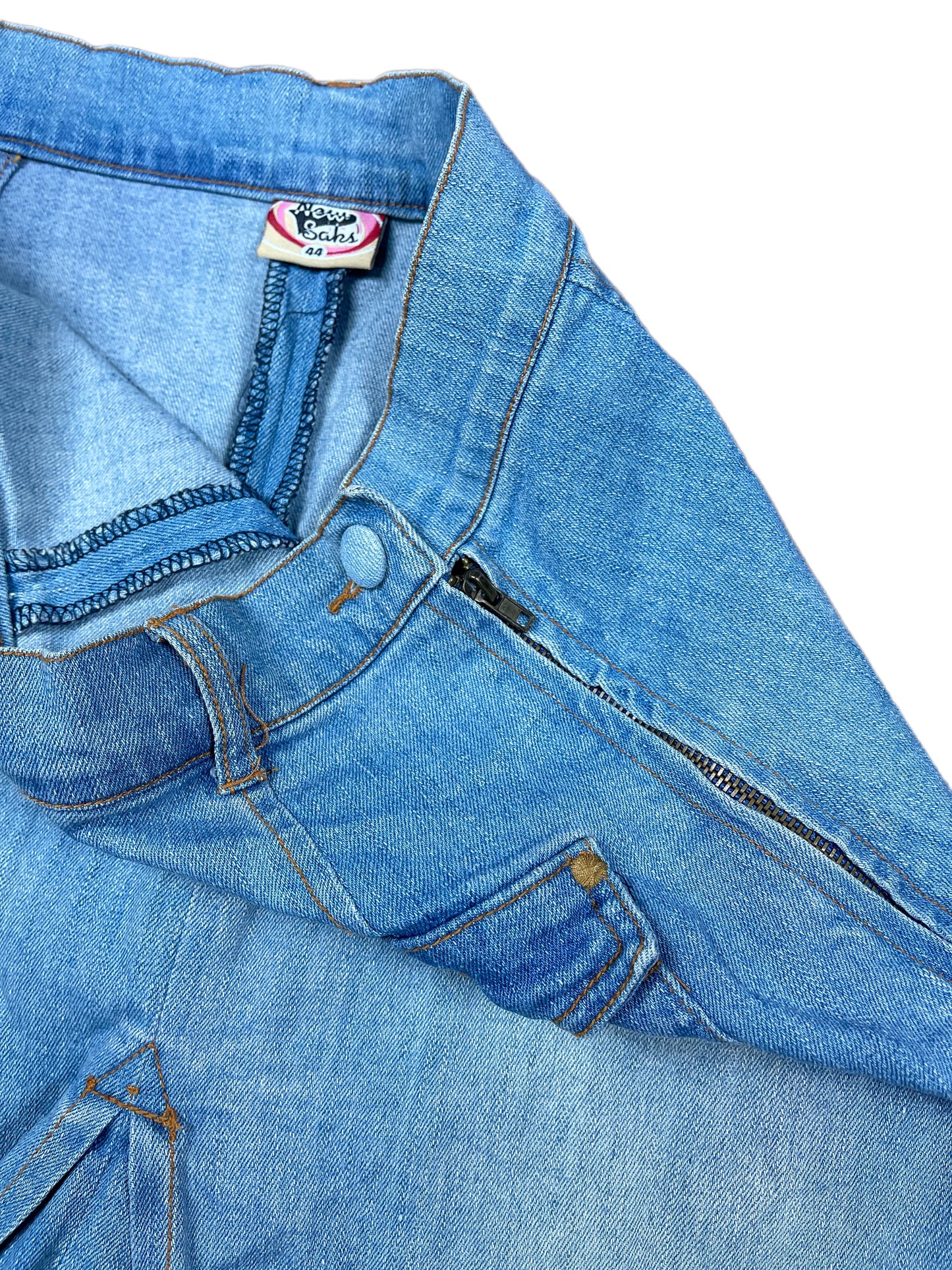 Y2k New Sahs Denim Skirt Light Blue - XXL
