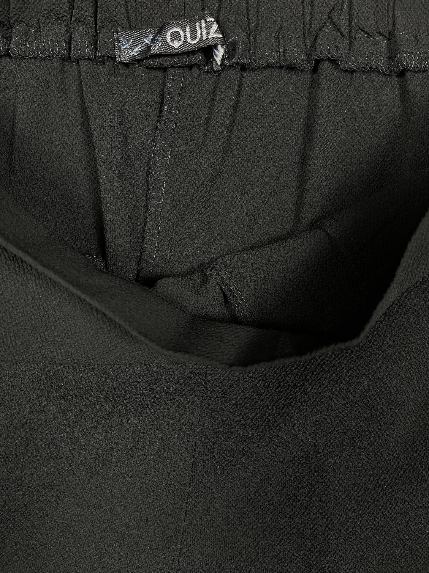 Y2k Quiz Wide Capri Pants Black - S