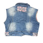 Y2k Fashion Classic Crop Denim Vest Blue - XXL