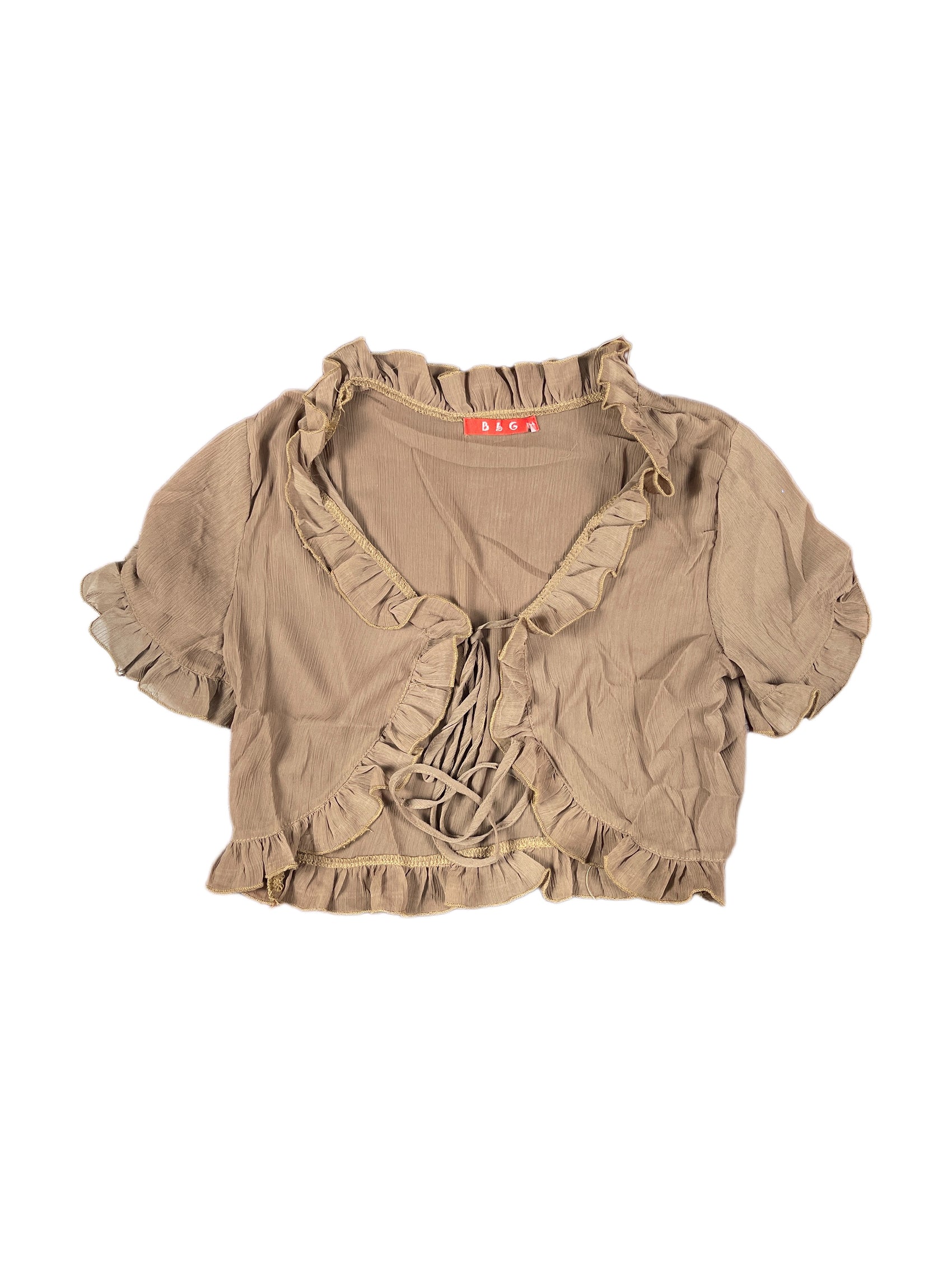 Y2k BbG Short Sleeve Top Brown - L