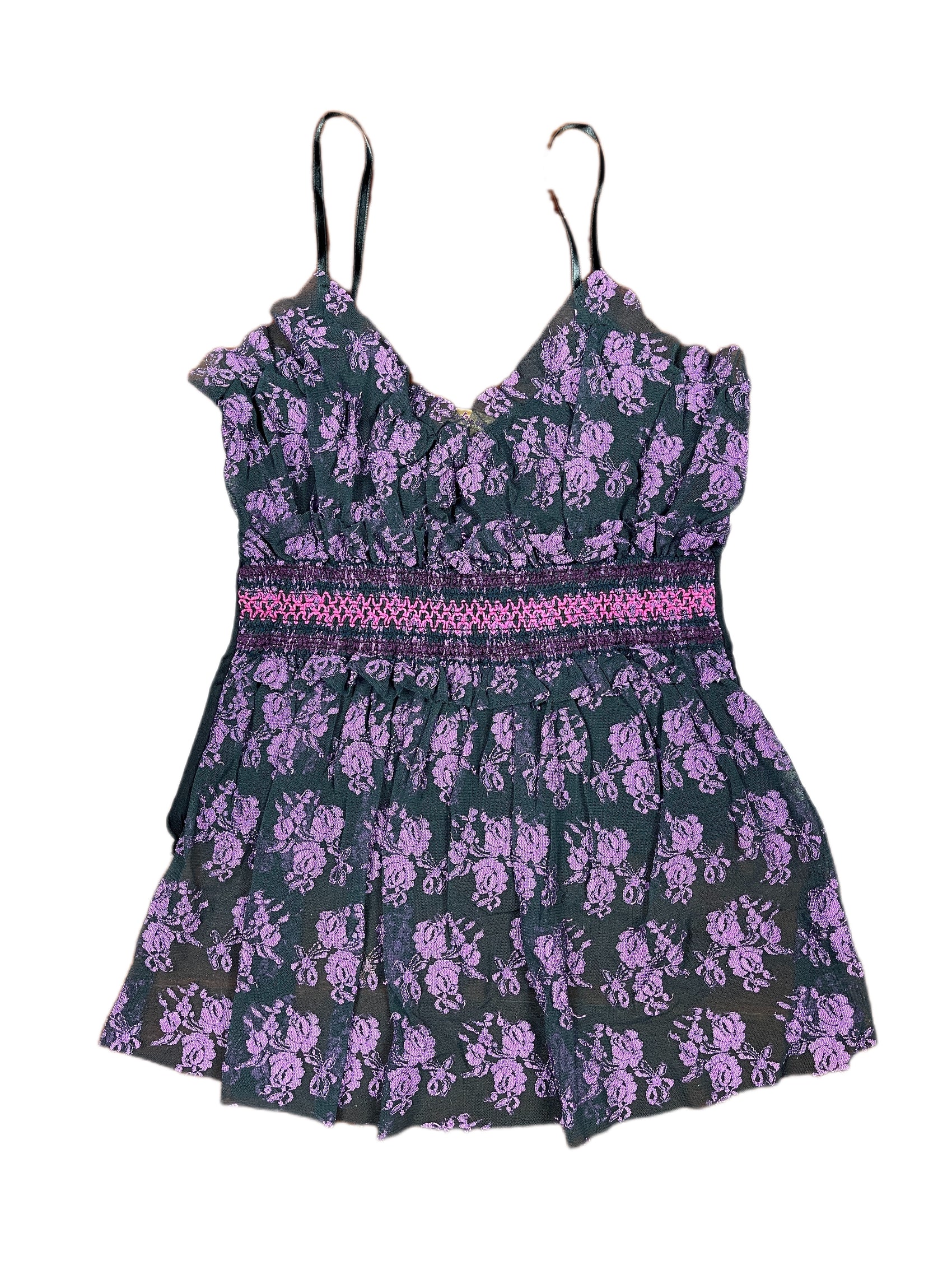 Y2k Sortie des Glasses Sleeveless Top Purple Black - S