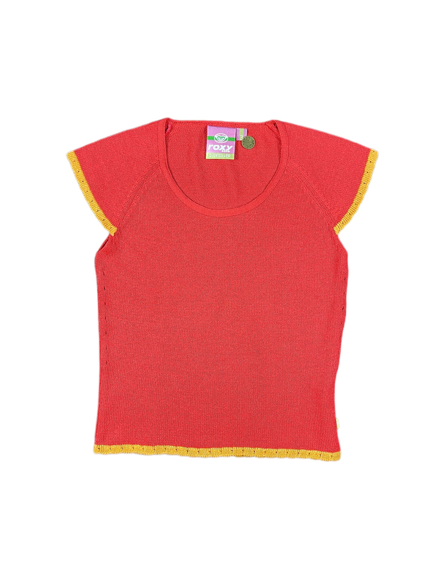 Y2k Roxy Short Sleeve Top Red - S/M