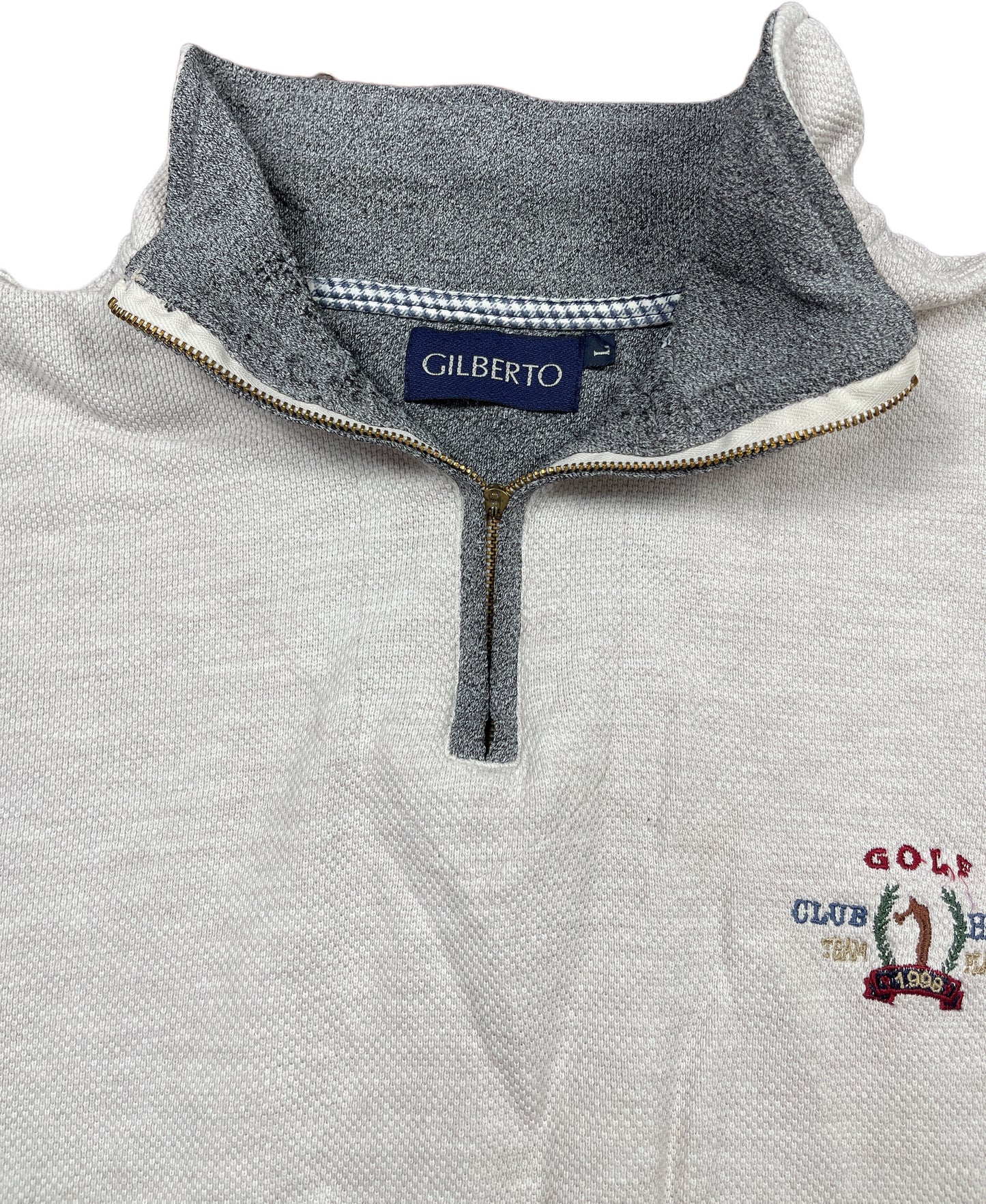 Vintage Gilberto Zip Sweatshirt Off White Cotton L