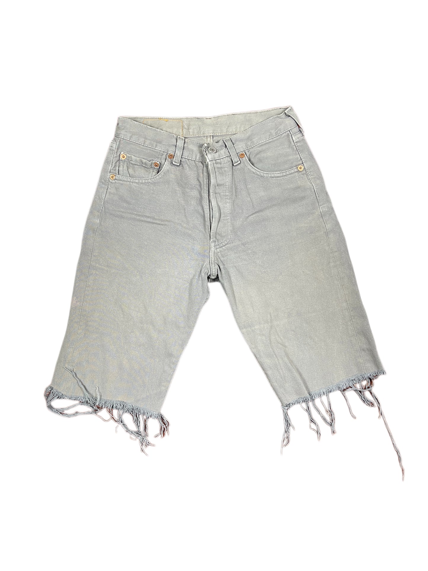 Vintage UpCycle distressed Style Levi's Denim Shorts Gray - XS