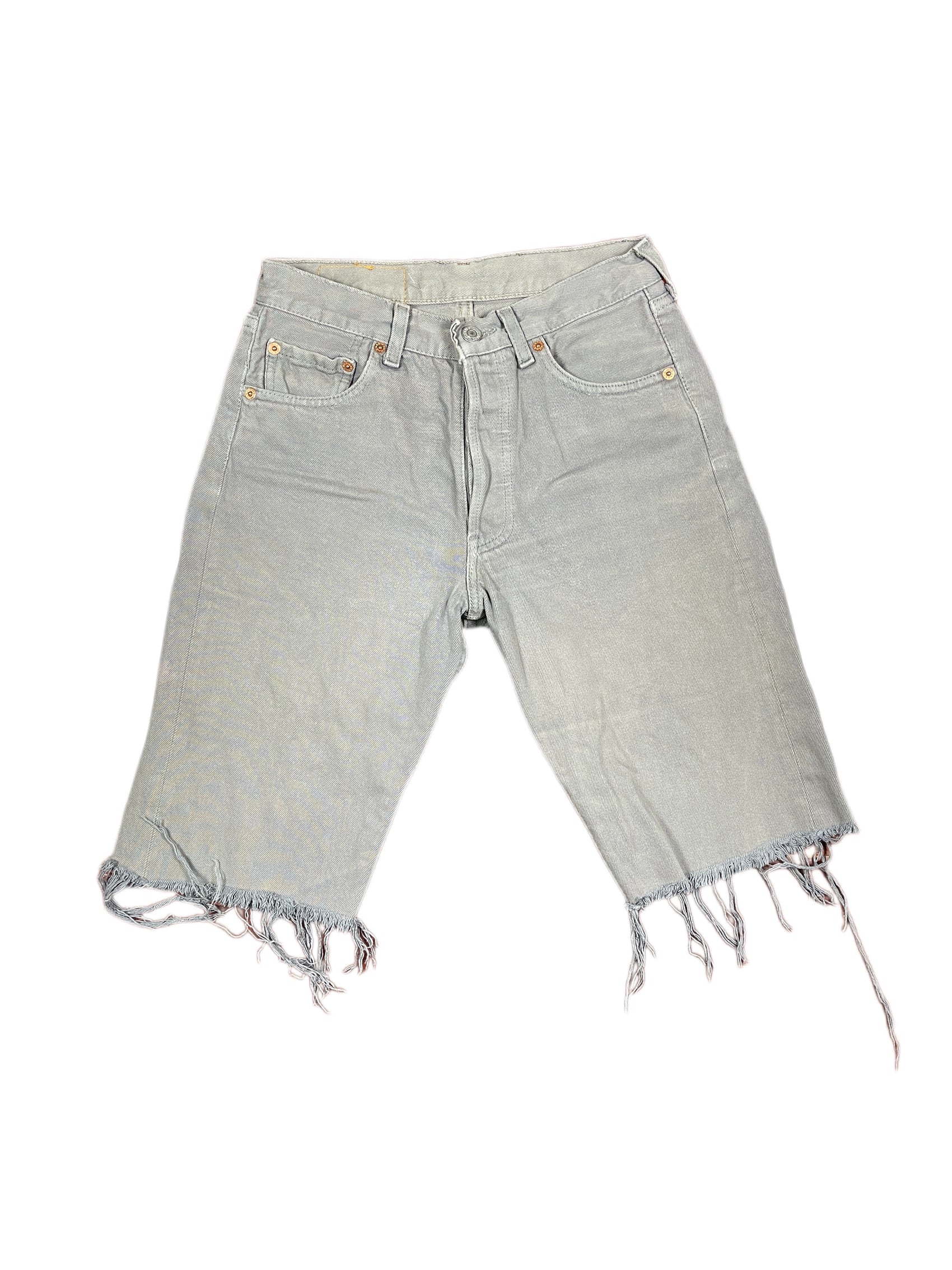 Vintage UpCycle distressed Style Levi's Denim Shorts Gray - XS
