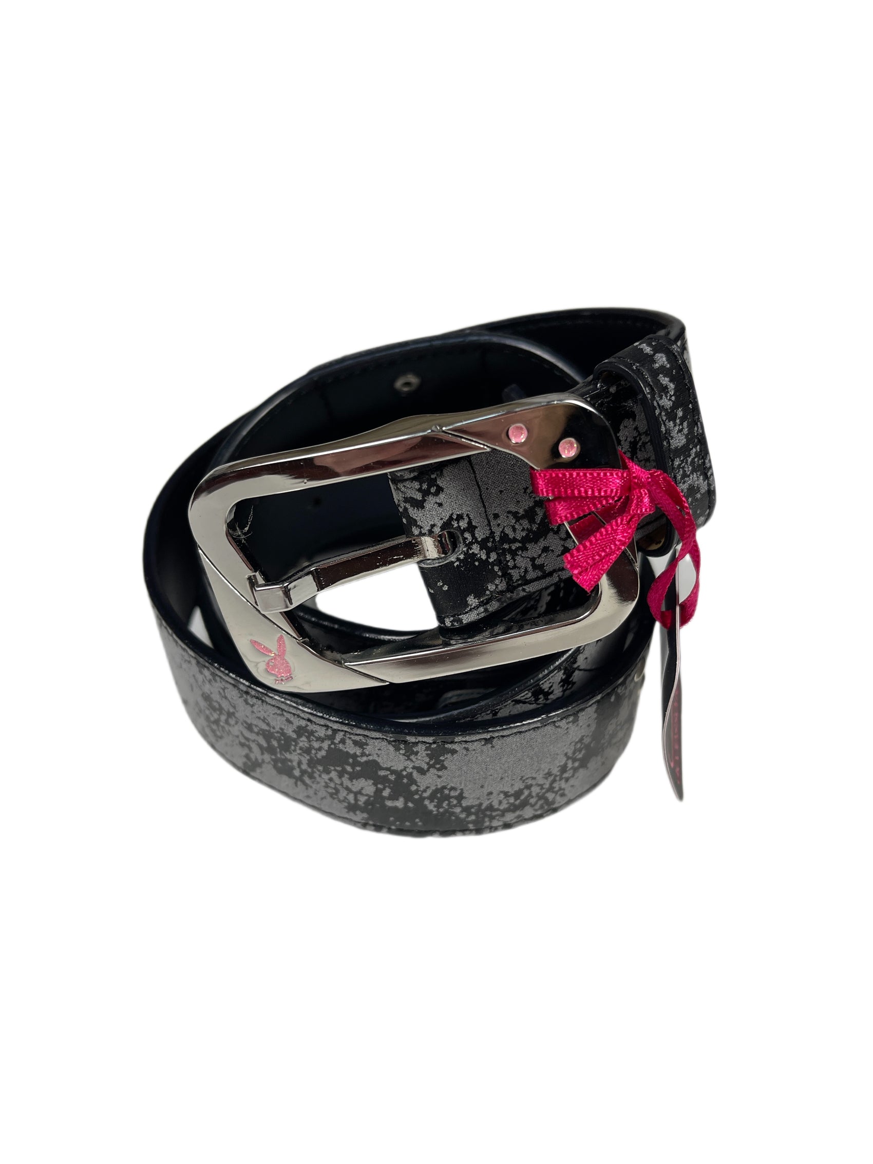 Y2k Playboy Belt Black Gray 2004