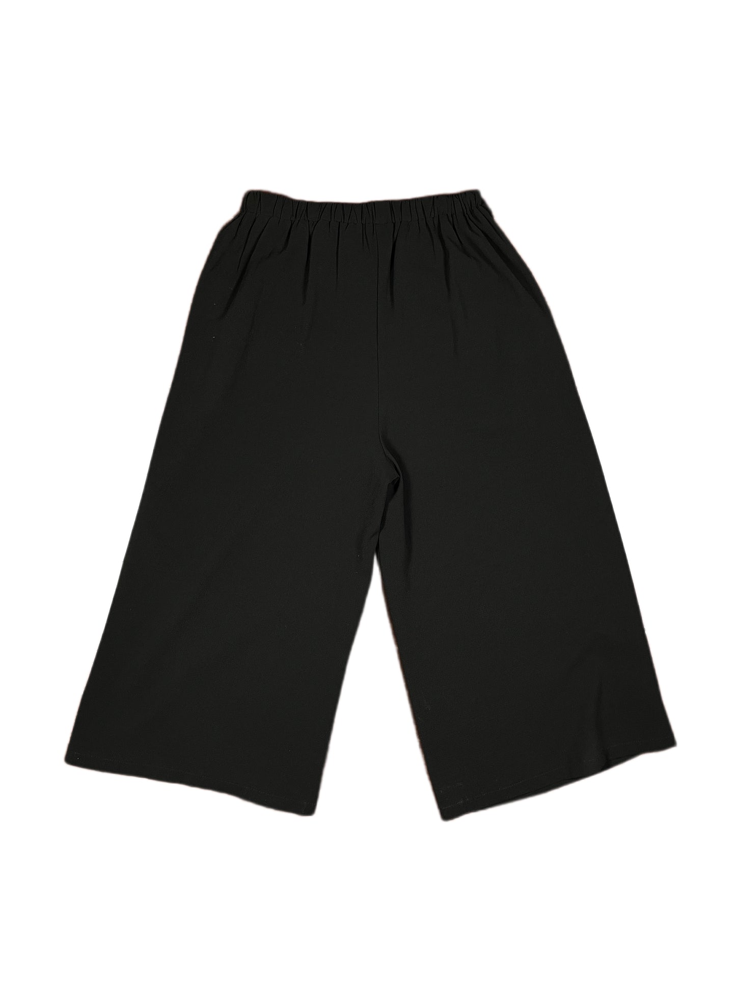 Y2k Quiz Wide Capri Pants Black - S