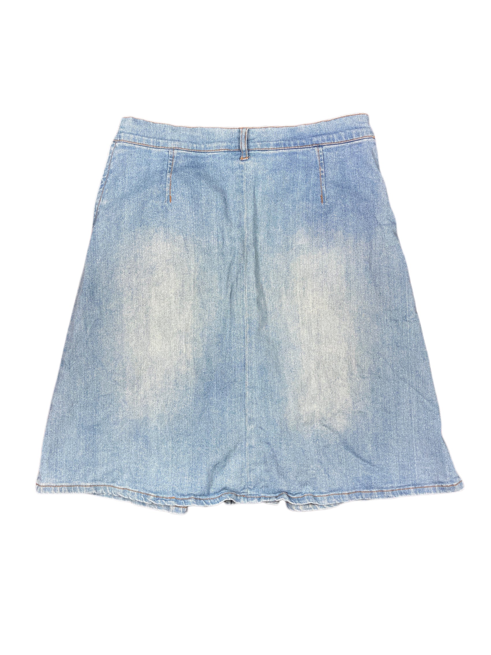 Y2k New Sahs Denim Skirt Light Blue - XXL