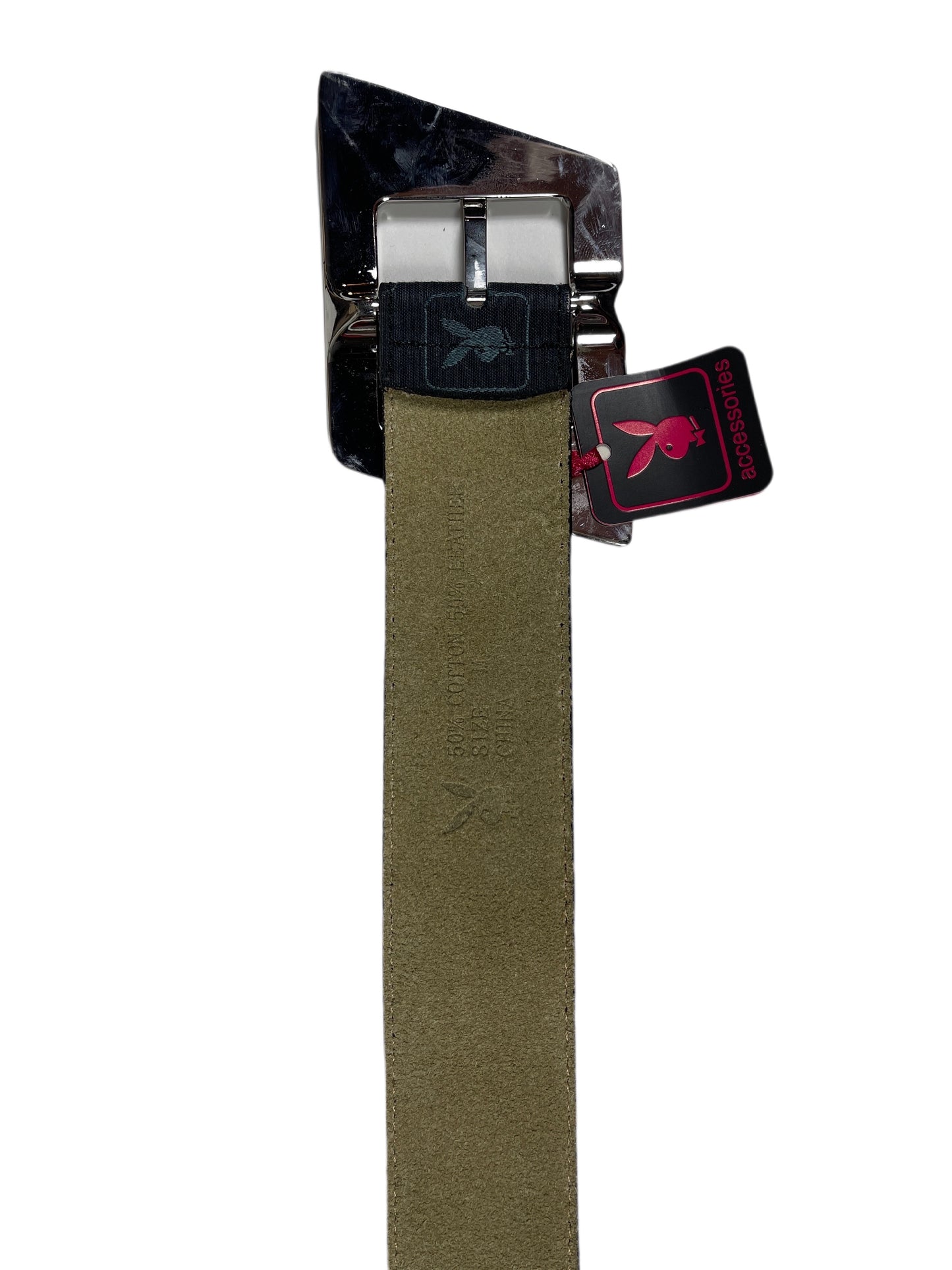 Y2k Playboy Cotton Leather Belt Black 2004